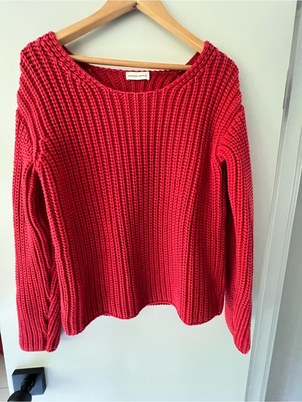 Madewell Bright Red Ribbed Crewneck Sweater